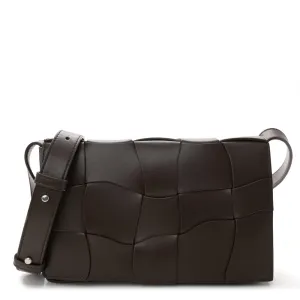 Bottega Veneta Maxi Intrecciato Cassette Crossbody Bag Oxblood Lambskin Leather