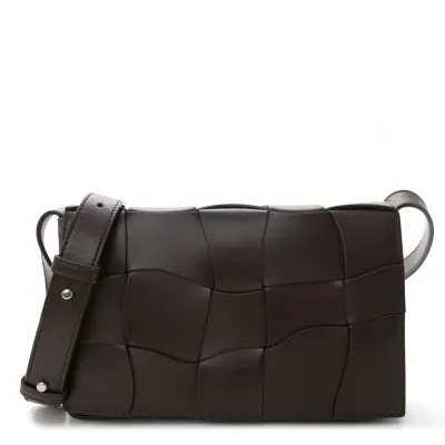 Bottega Veneta Maxi Intrecciato Cassette Crossbody Bag Oxblood Lambskin Leather