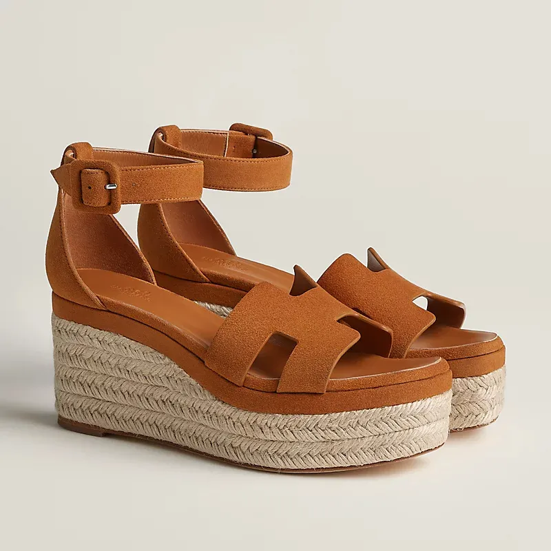 HERMES Elda Brown High Heels Sandal