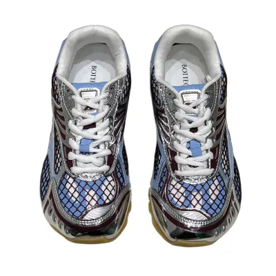 Bottega Veneta Orbit Sneakers In Blue/Red/Silver Technical Fabric And Mesh Lace-Up Sneaker