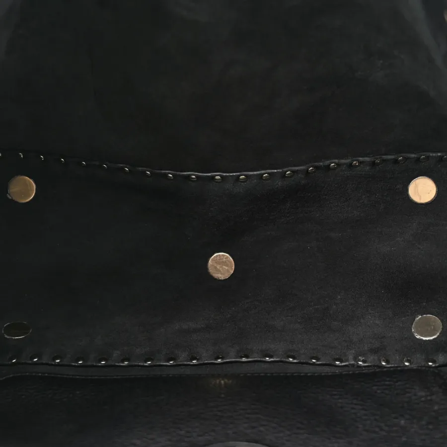 Valentino Garavani Medium Rockstud Tote Black Pebbled Calfskin Leather Gold Hardware