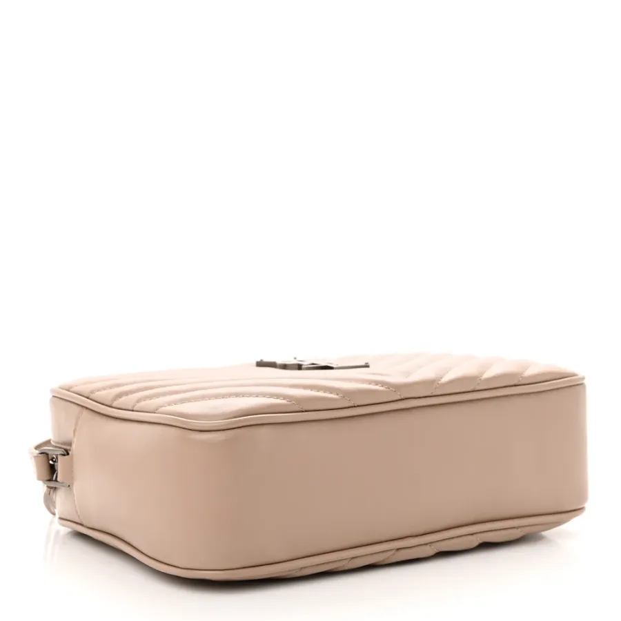 Saint Laurent Medium Lou Camera Bag Dark Beige Monogram Calfskin Matelasse Leather Ruthenium Hardware