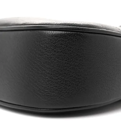 Gucci Small Aphrodite Shoulder Bag Black Goatskin Leather Brass Hardware