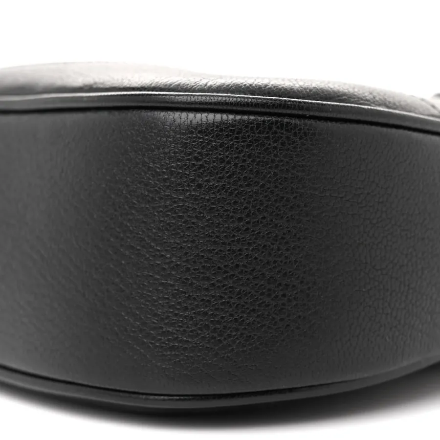 Gucci Small Aphrodite Shoulder Bag Black Goatskin Leather Brass Hardware