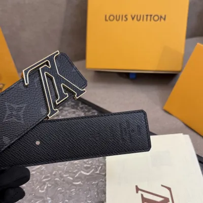 Louis Vuitton Men's LV Buckle Belt In Black Monogram Canvas With Black/Gold/Silver Hardware 40mm