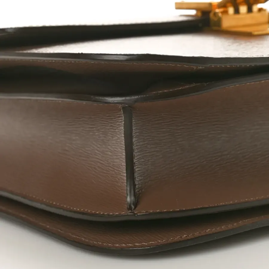 Celine Medium Classic Box Flap Bag Glazed Nut Liege Calfskin Leather Gold Hardware