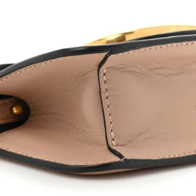 Valentino Garavani Micro VLogo Locò Shoulder Bag Poudre Calfskin Leather Gold Hardware