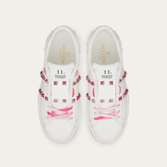 VALENTINO Women's multicolored studded calfskin platform sneakers