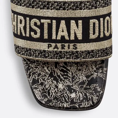 Dior thick bottom square head high-heeled slippers