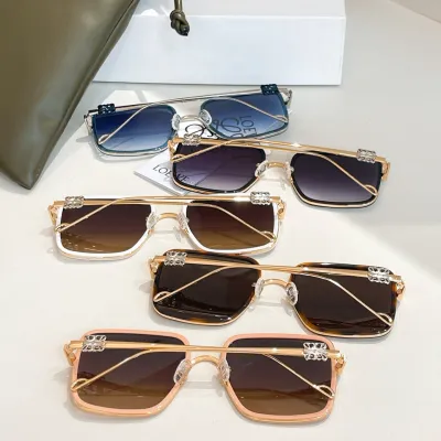 Loewe square frame glasses eggplant/coral/blue/white/leopard color Size 56口18-145