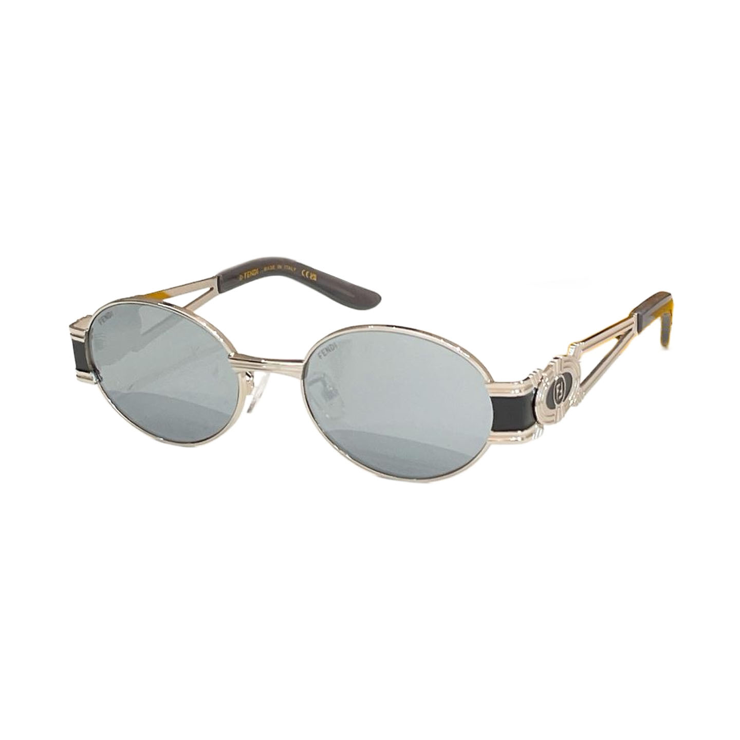 Óculos Fendi Oval cor prata/preto/berinjela/fulvo/marrom/cinza Tamanho 59口15-135