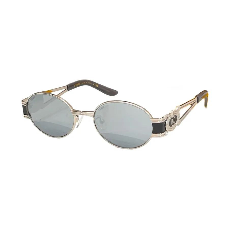 Fendi Oval glasses silver/black/eggplant/tawny/brown/grey color Size 59口15-135