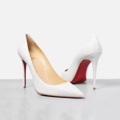Christian Louboutin White pointy stiletto heels