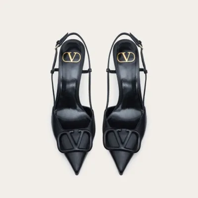 VALENTINO Calf leather strappy heels (8cm high heel)