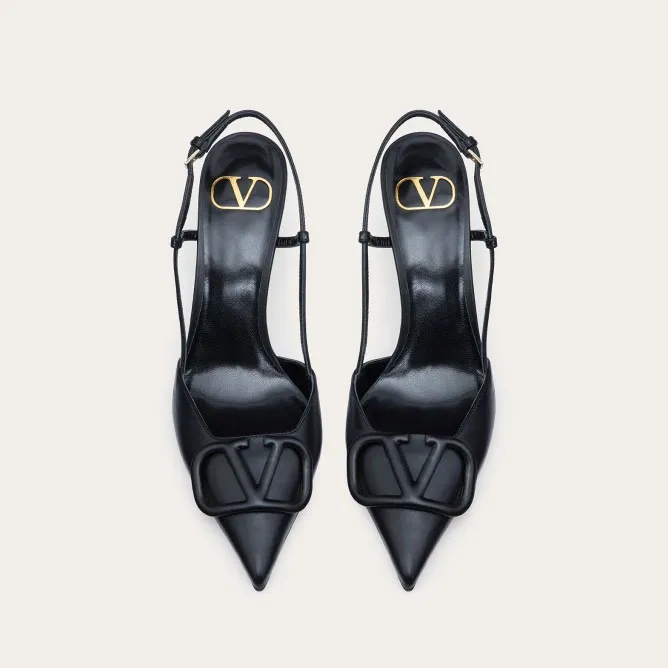 VALENTINO Calf leather strappy heels (8cm high heel)