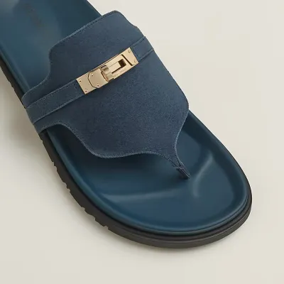 HERMES Empire Blue Slippers