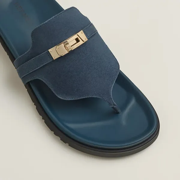 HERMES Empire Blue Slippers - Image 4