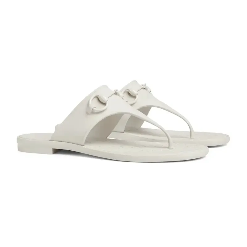 Gucci  white Pinch flat bottom slippers