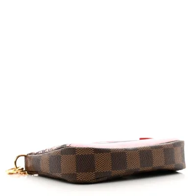 Louis Vuitton Mini Pochette Accessories 2019 Christmas Animation Damier Ebene Canvas Gold Hardware