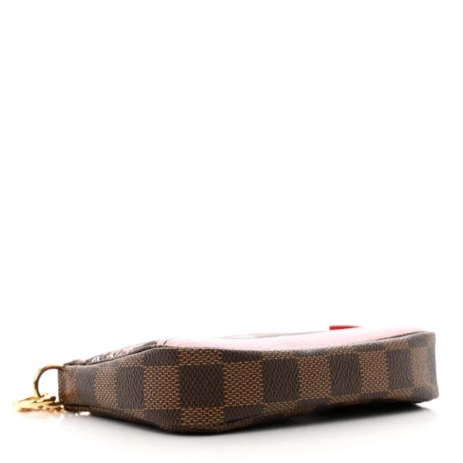 Louis Vuitton Mini Pochette Accessories 2019 Christmas Animation Damier Ebene Canvas Gold Hardware