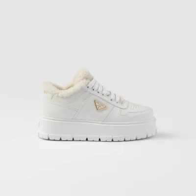 PRADA white leather sneakers