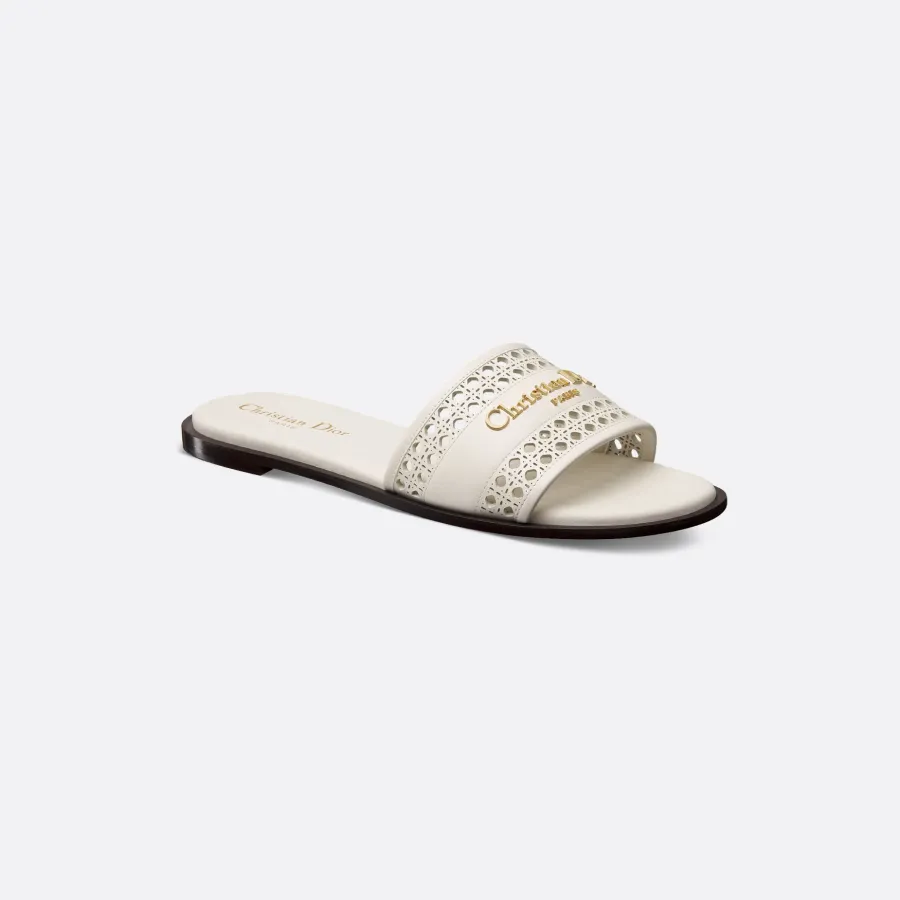 Dior white flat slippers