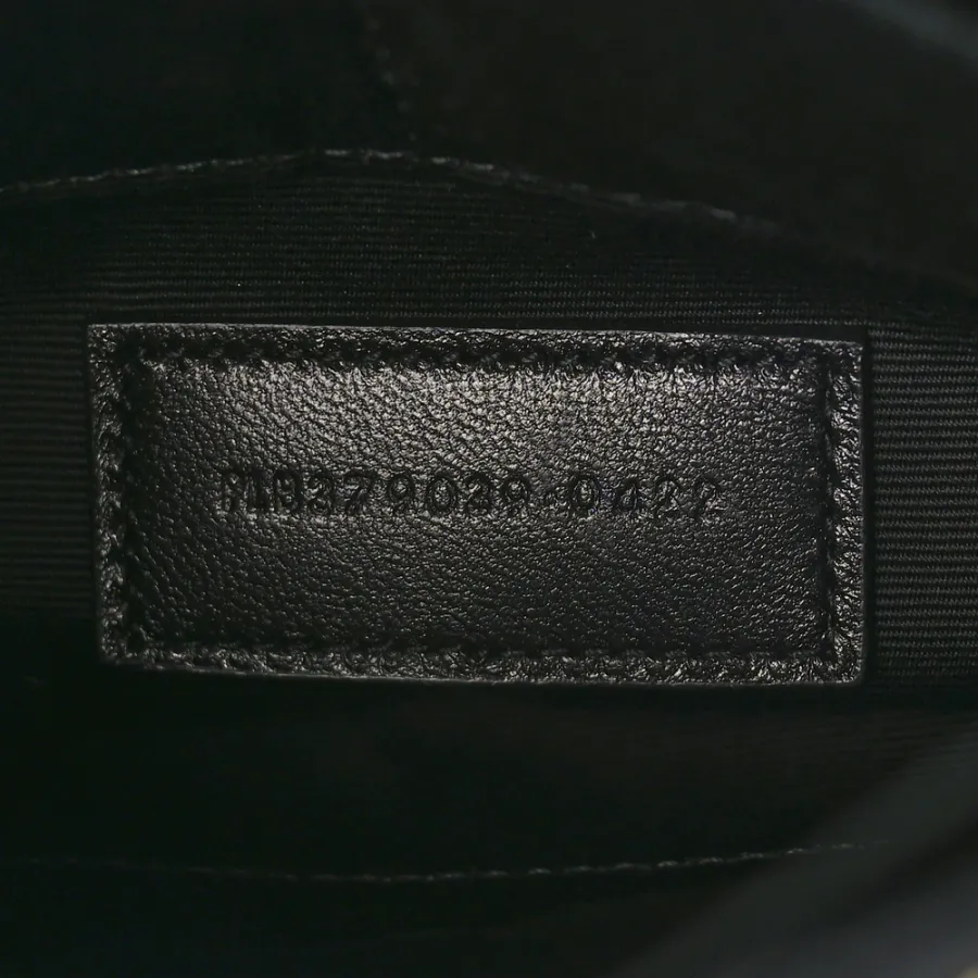 Saint Laurent Medium A5 Wristlet Black Chevron Monogram Calfskin Matelasse Leather Gold Hardware