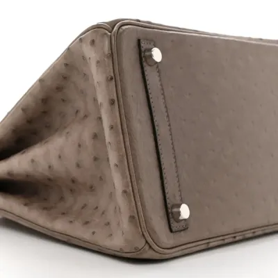 Hermès Birkin 30 Gris Tourterelle Ostrich Leather Palladium Hardware