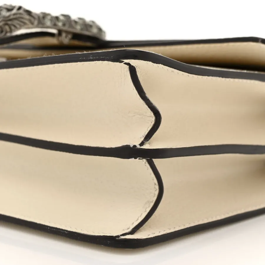 Gucci Small Dionysus Shoulder Bag Mystic White Textured Calfskin Leather & Crystal Aged Silver Hardware