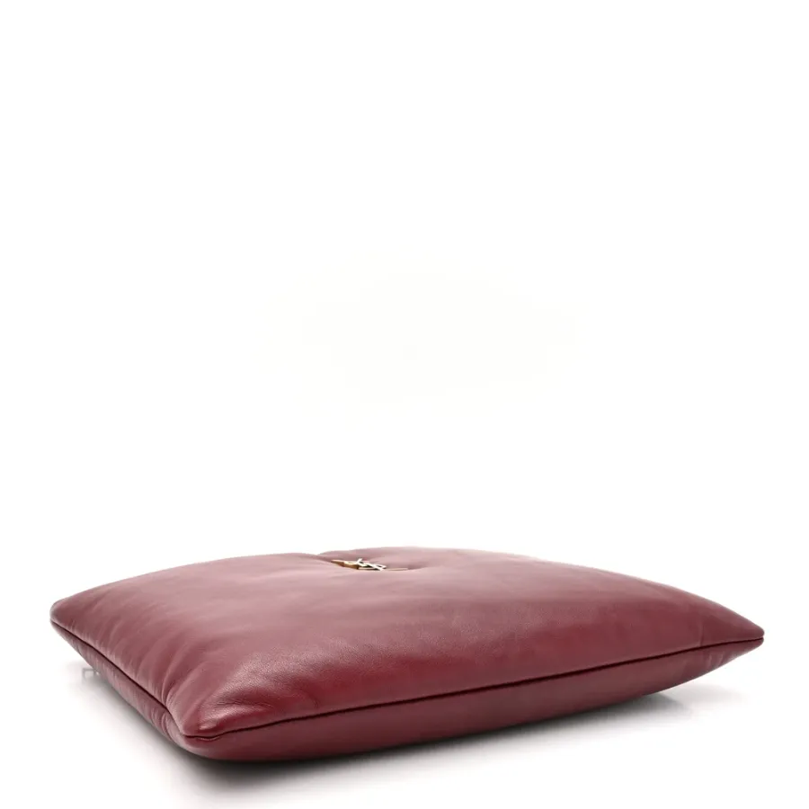 Saint Laurent Small Calypso Pouch Rouge Merlot Lambskin Leather Gold Hardware