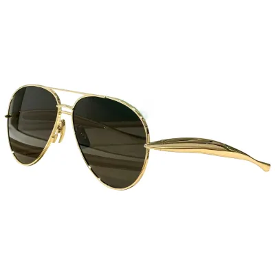 Bottega Veneta Pilot glasses black silver/black gold/silver/green gold/tawny/brown/coffee color Size 64-13-135