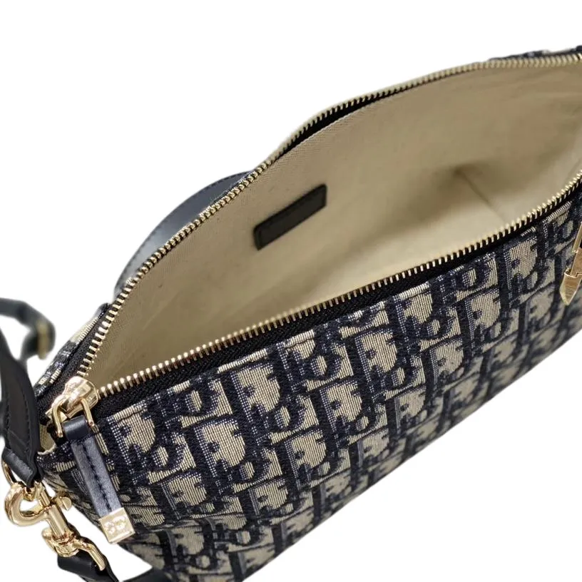 Dior Small D-Journey Bag in Blue Dior Oblique Jacquard Gold Hardware