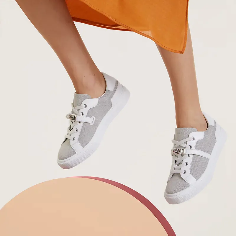 HERMES Day Sneakers Grey Sports Shoes