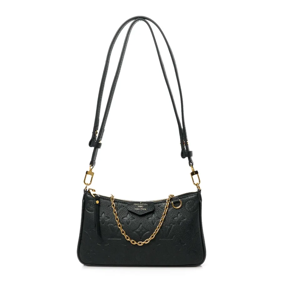 Louis Vuitton Easy Pouch on Strap PM Black Empreinte Leather Gold Hardware