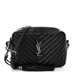 Saint Laurent Medium Lou Camera Bag Black Monogram Calfskin Matelasse Leather Silver Hardware
