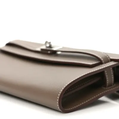 Hermès Kelly Wallet To Go Etoupe Evercolor Leather Palladium Hardware