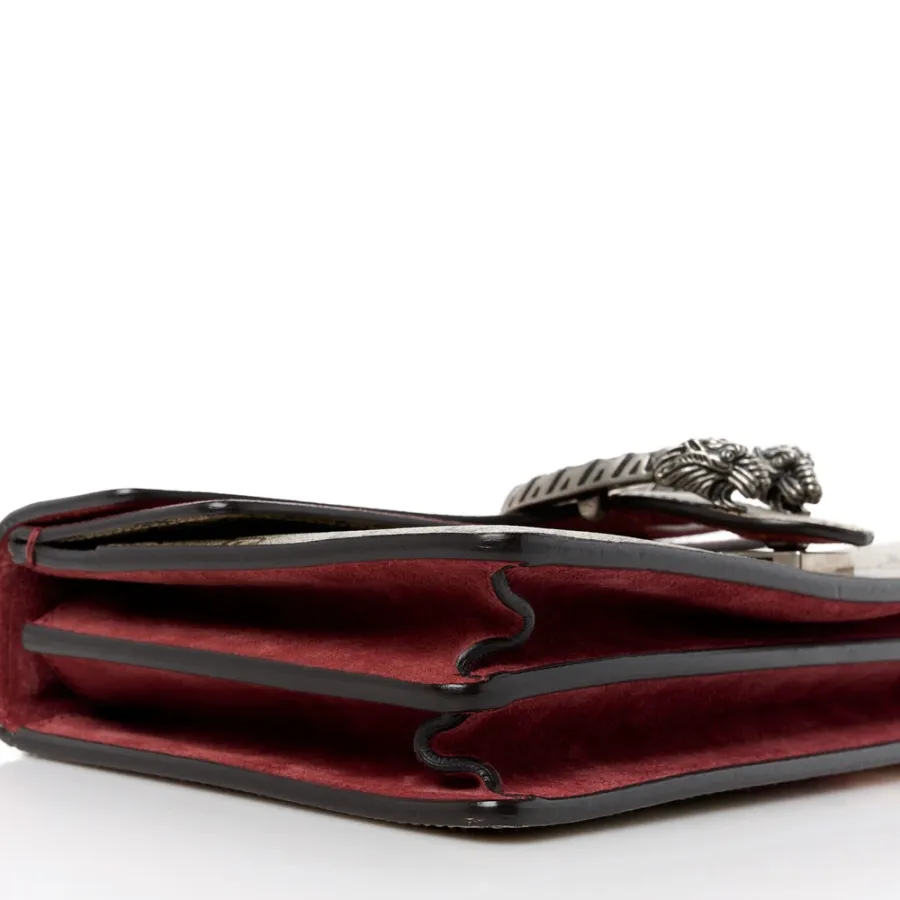 Gucci Small Blooms Dionysus Shoulder Bag Beige Multicolor / Dry Rose GG Supreme Monogram Canvas Aged Silver Hardware