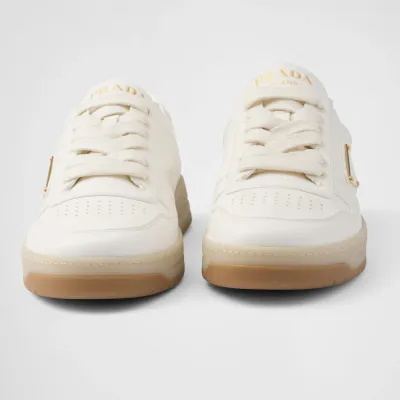 PRADA white lIvory color leather sneakers