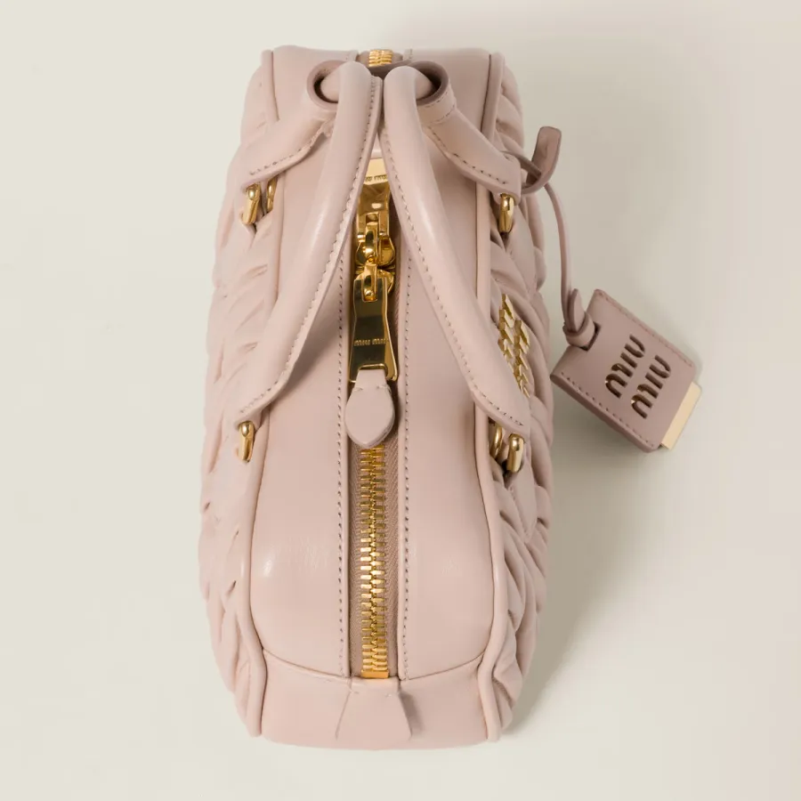 Miu Miu Arcadie matelassé Quilted Lambskin Leather Pink Top-Handle Bags