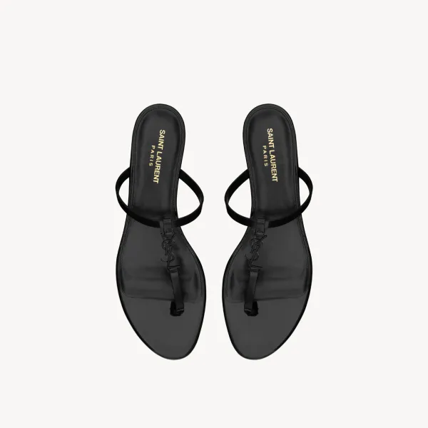 Yves Saint Laurent Black patent leather sandal slippers - Image 3