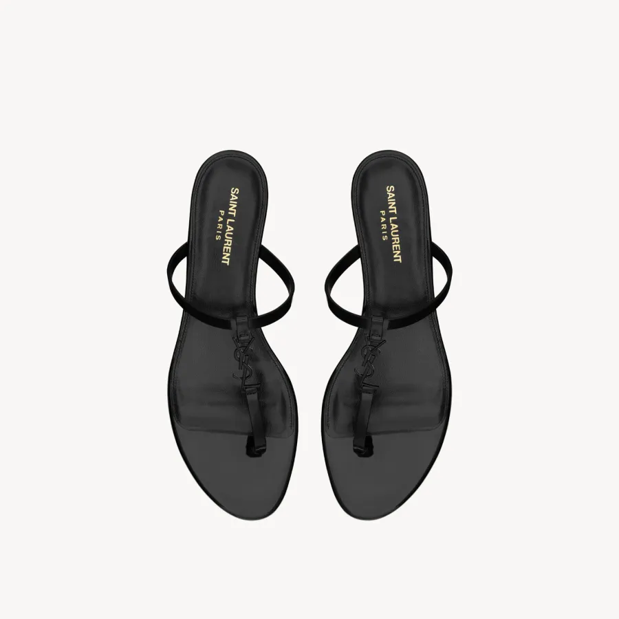 Yves Saint Laurent Black patent leather sandal slippers