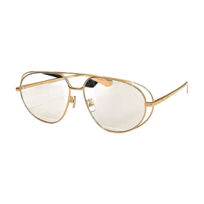 Bottega Veneta Pilot glasses black/silver/gold color Size 61口15-140