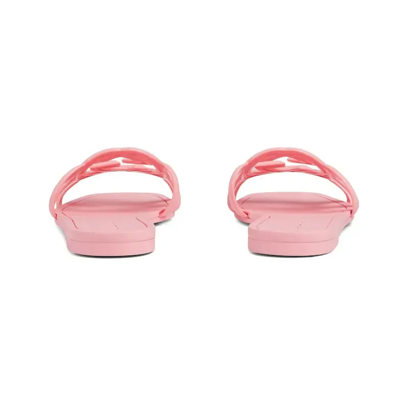 Gucci square head pink flat bottom slippers