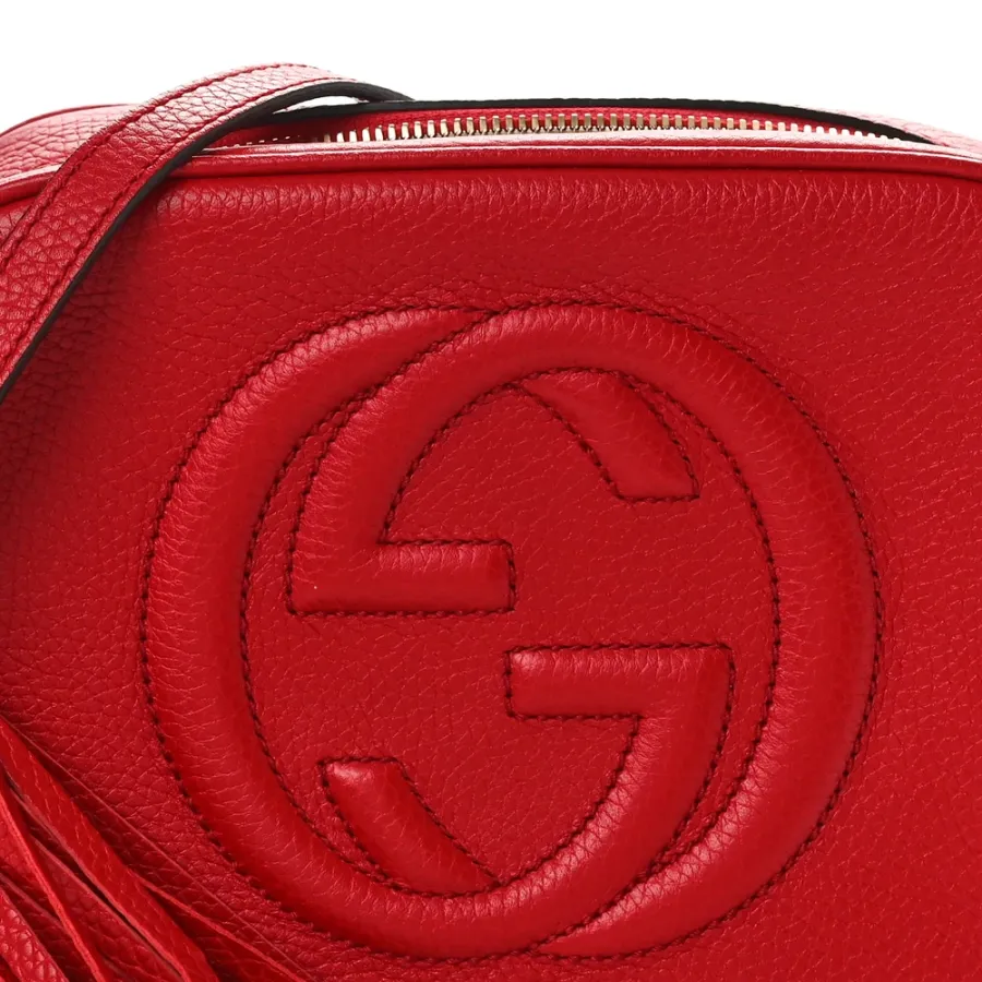 Gucci Small Soho Disco Bag Tabasco Red Pebbled Calfskin Leather