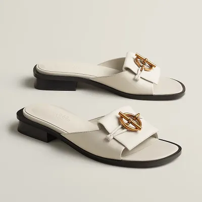HERMES Isle  white Slippers