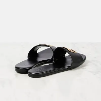 GIVENCHY Black leather cool slippers