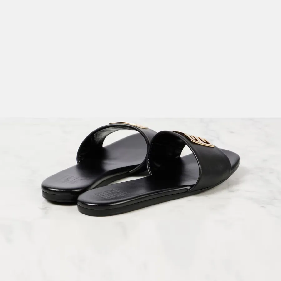 GIVENCHY Black leather cool slippers