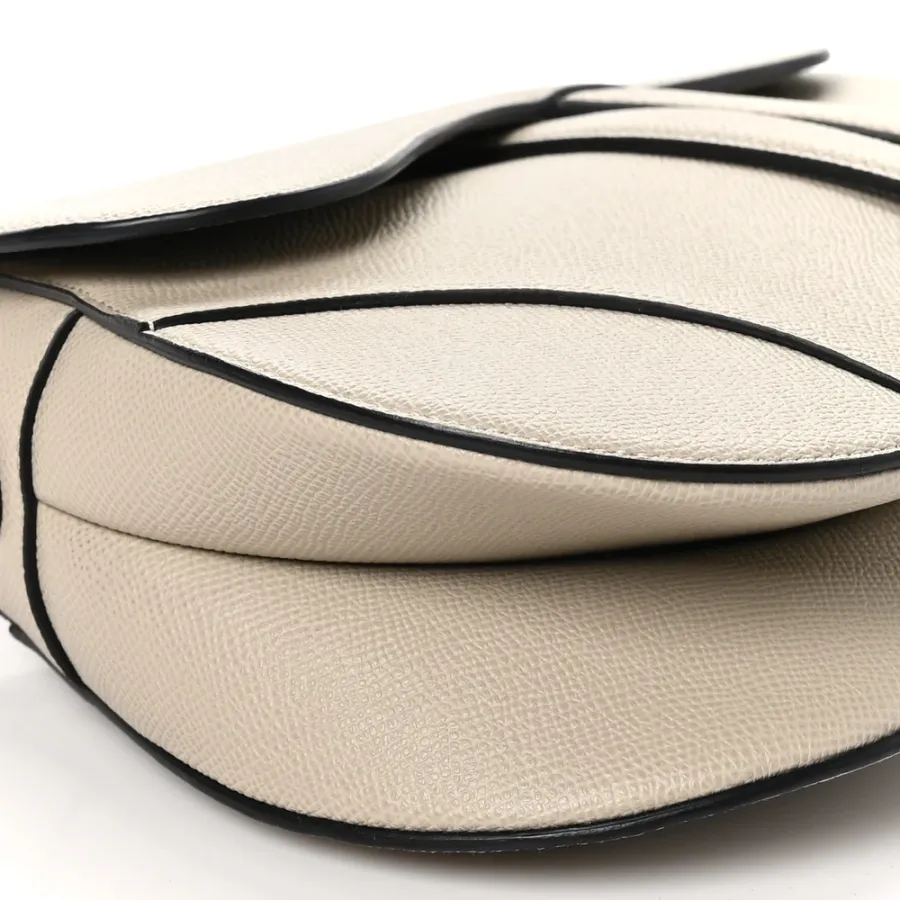 Dior Medium Saddle Bag Sand Grained Calfskin Leather Gold Hardware