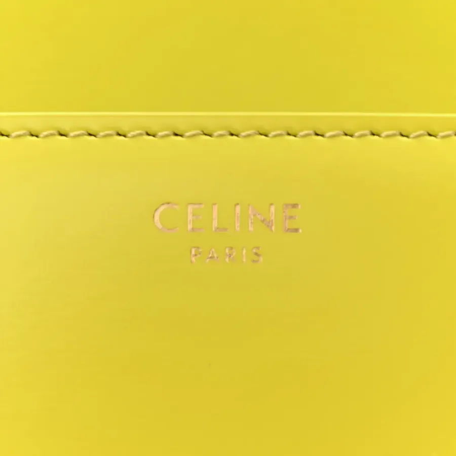 Celine Small Cuir Triomphe Chain Shoulder Bag Anis Shiny Calfskin Leather Gold Hardware