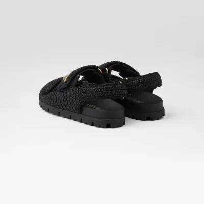 PRADA Black crocheted sandals